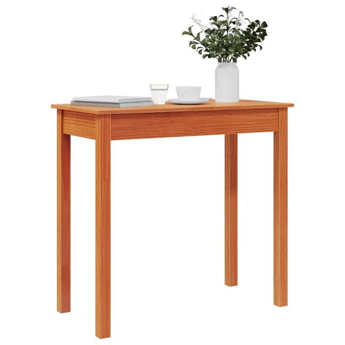 Table console marron miel 80x40x75 cm bois massif de pin - Photo n°4