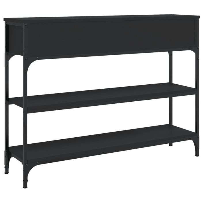 Table console noir 100x25x75 cm bois d'ingénierie - Photo n°8
