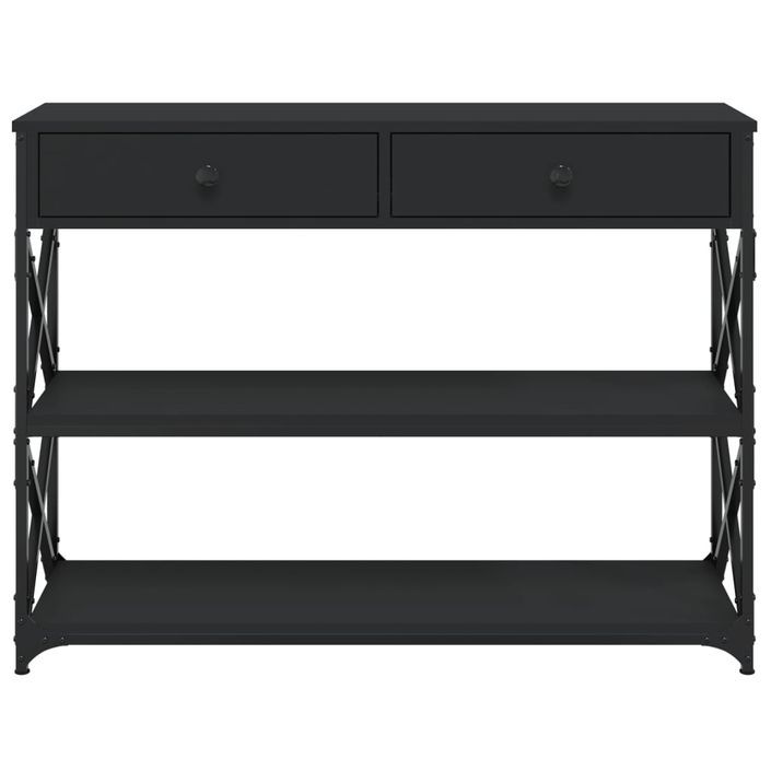 Table console noir 100x28x75 cm bois d'ingénierie - Photo n°6