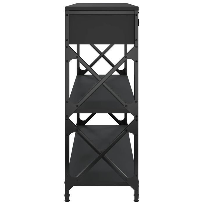 Table console noir 100x28x75 cm bois d'ingénierie - Photo n°7