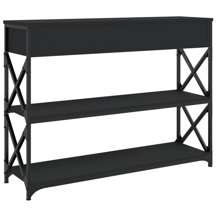 Table console noir 100x28x75 cm bois d'ingénierie - Photo n°8
