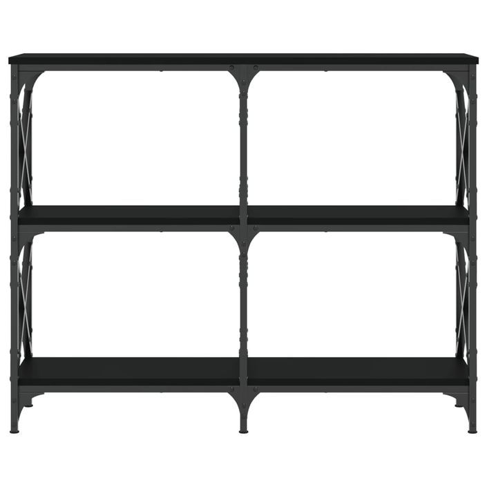 Table console noir 100x28x80,5 cm bois d'ingénierie - Photo n°4