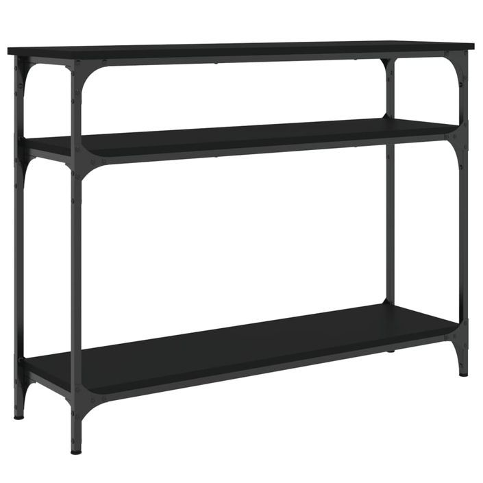 Table console noir 100x29x75 cm bois d'ingénierie - Photo n°1