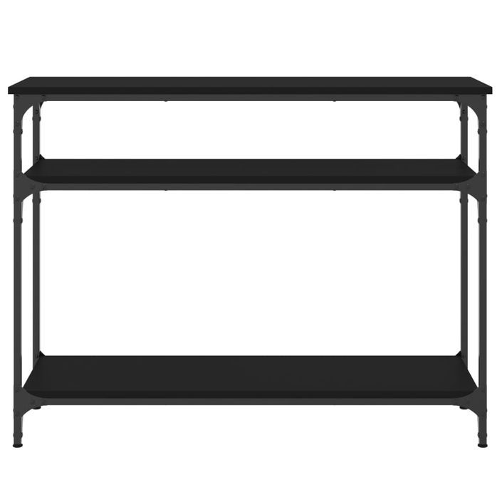 Table console noir 100x29x75 cm bois d'ingénierie - Photo n°4