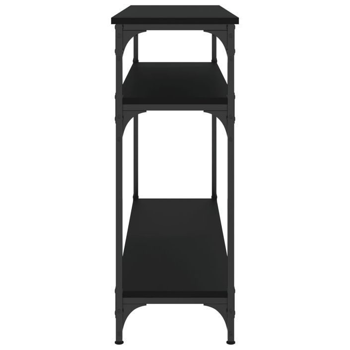 Table console noir 100x29x75 cm bois d'ingénierie - Photo n°5