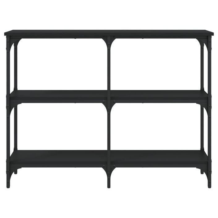 Table console noir 100x29x75 cm bois d'ingénierie - Photo n°4