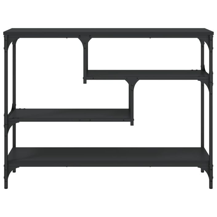 Table console noir 100x30x75 cm bois d'ingénierie - Photo n°5