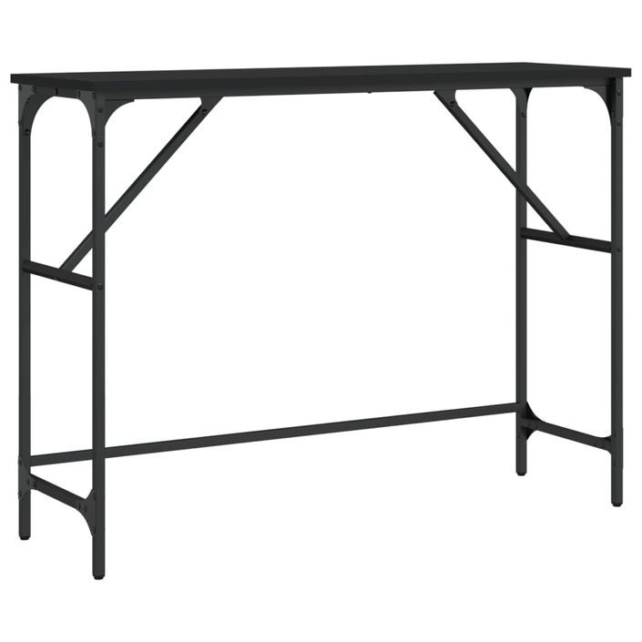 Table console noir 100x32x75 cm bois d'ingénierie - Photo n°1