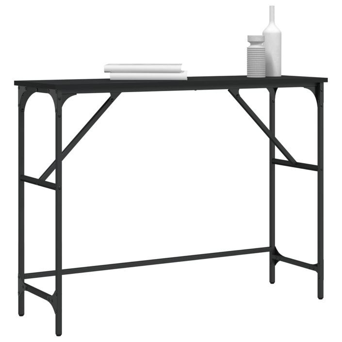 Table console noir 100x32x75 cm bois d'ingénierie - Photo n°3