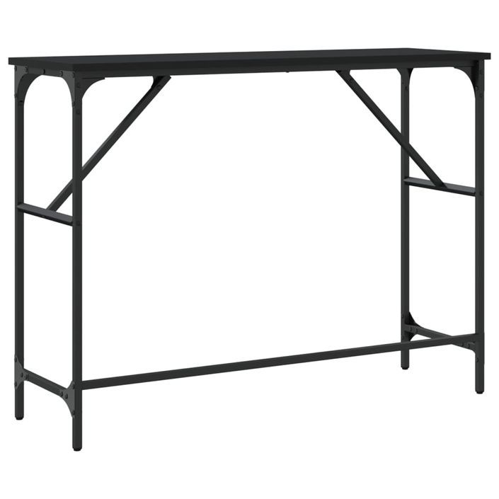 Table console noir 100x32x75 cm bois d'ingénierie - Photo n°6