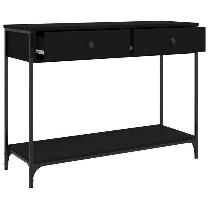 Table console noir 100x34,5x75 cm bois d'ingénierie - Photo n°5