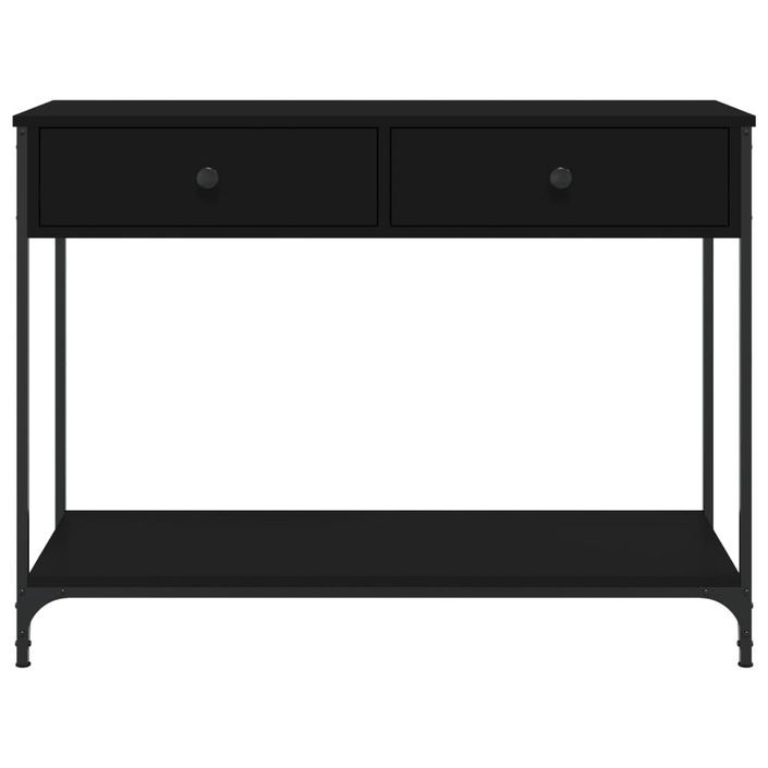 Table console noir 100x34,5x75 cm bois d'ingénierie - Photo n°6