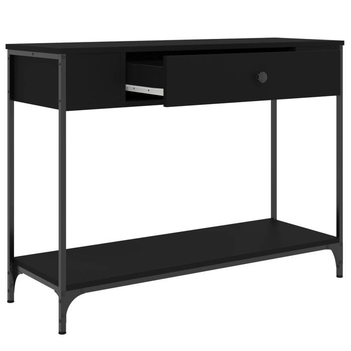 Table console noir 100x34,5x75 cm bois d'ingénierie - Photo n°5