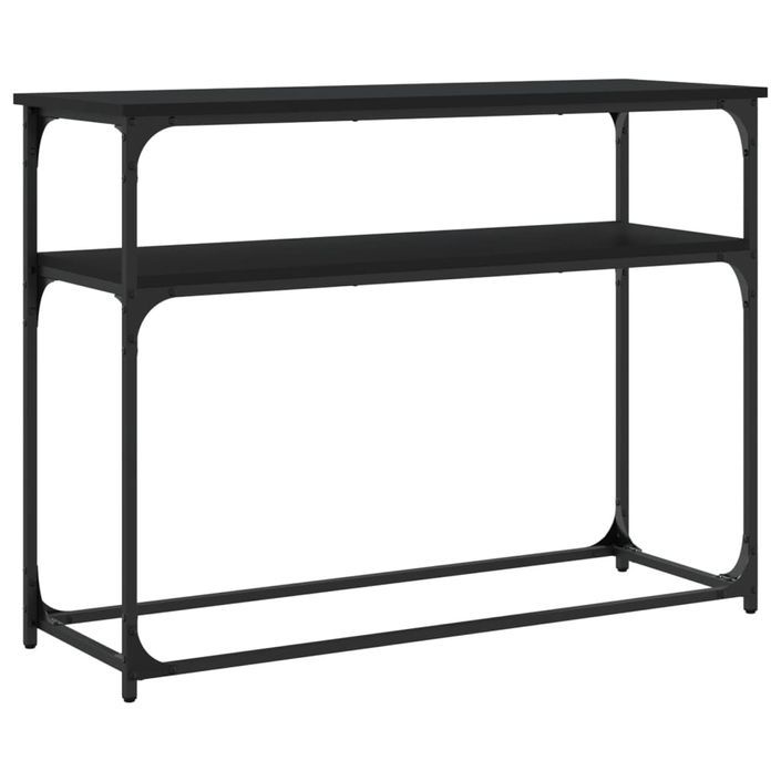 Table console noir 100x35,5x75 cm bois d'ingénierie - Photo n°6