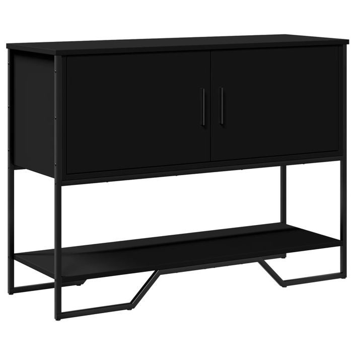 Table console noir 100x35x74,5 cm bois d'ingénierie - Photo n°1