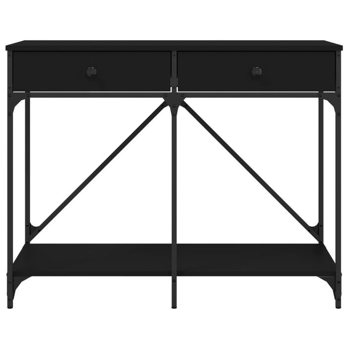 Table console noir 100x39x78,5 cm bois d'ingénierie - Photo n°6