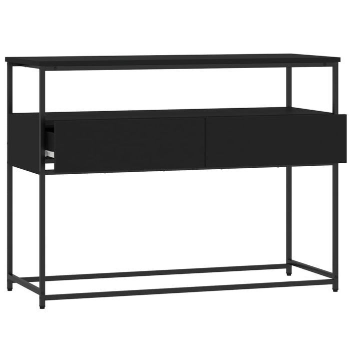 Table console noir 100x40x75 cm bois d'ingénierie - Photo n°5