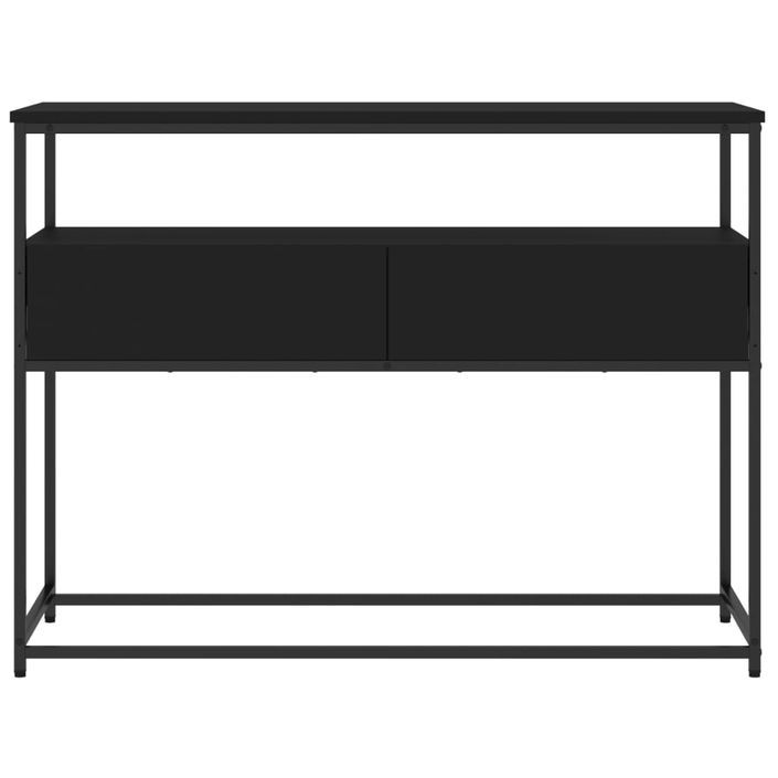 Table console noir 100x40x75 cm bois d'ingénierie - Photo n°6