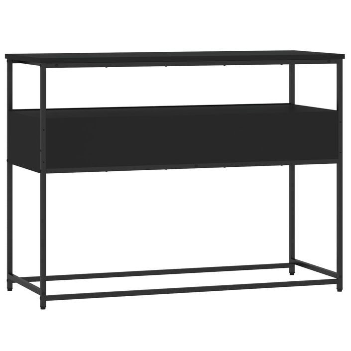 Table console noir 100x40x75 cm bois d'ingénierie - Photo n°8