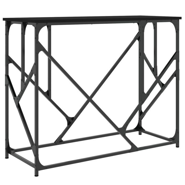 Table console noir 100x40x80 cm bois d'ingénierie - Photo n°1