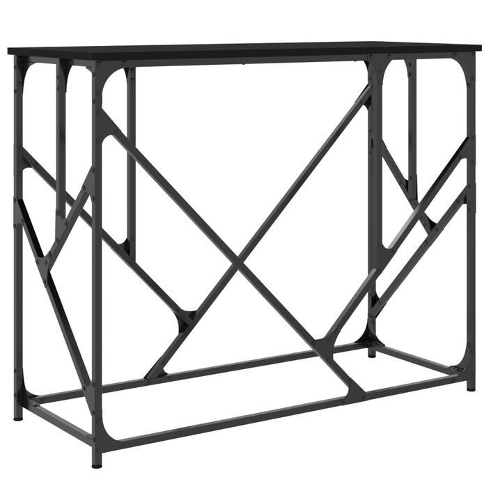 Table console noir 100x40x80 cm bois d'ingénierie - Photo n°6