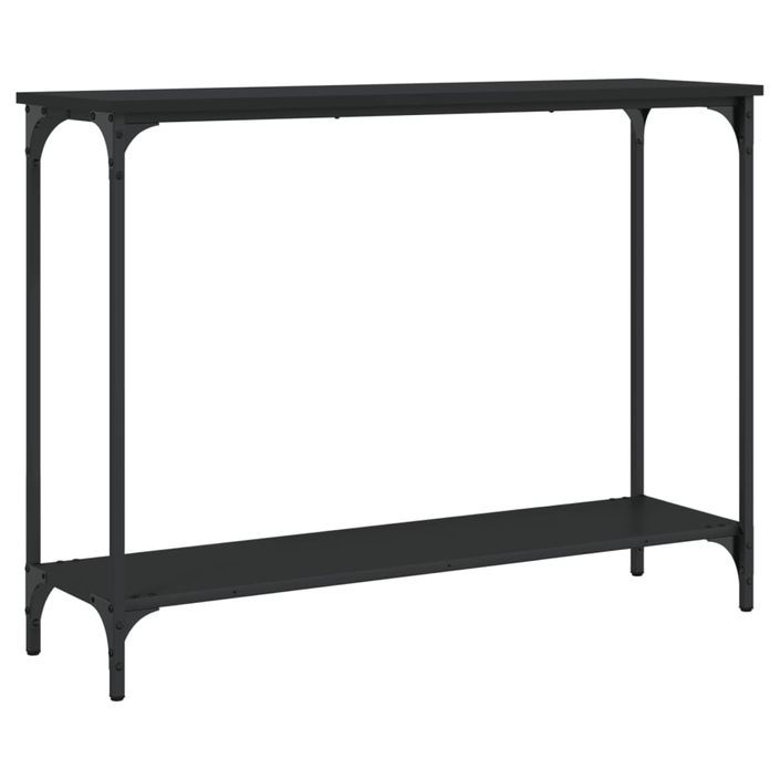 Table console noir 101x30,5x75 cm bois d'ingénierie - Photo n°1