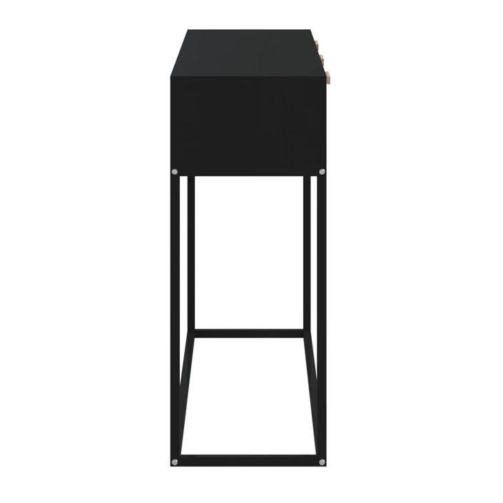 Table console noir 105x30x75 cm bois d'ingénierie et fer - Photo n°6