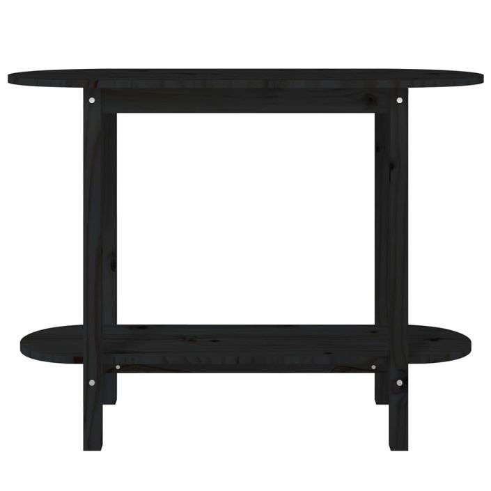 Table console Noir 110x40x80 cm Bois massif de pin - Photo n°5