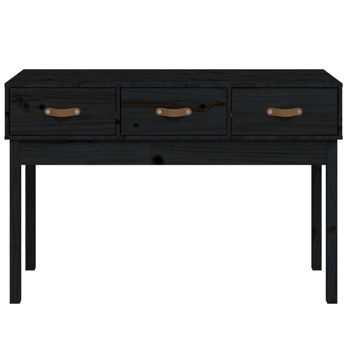 Table console Noir 114x40x75 cm Bois massif de pin - Photo n°3