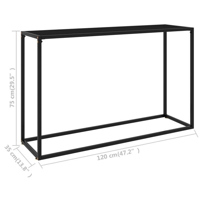 Table console Noir 120x35x75 cm Verre trempé 4 - Photo n°6