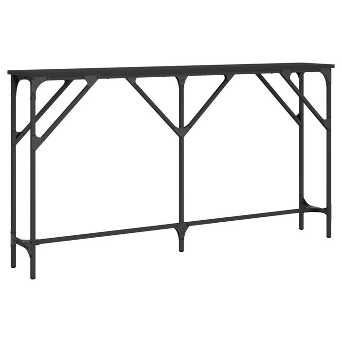 Table console noir 140x23x75 cm bois d'ingénierie - Photo n°6