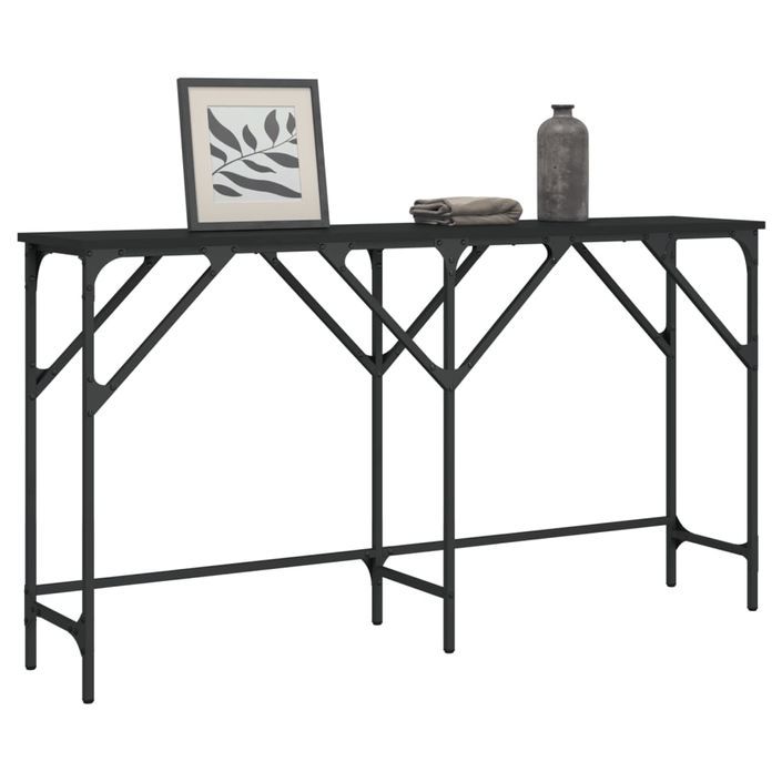 Table console noir 140x29x75 cm bois d'ingénierie - Photo n°1