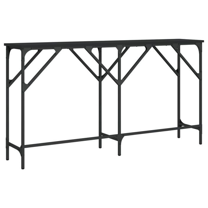 Table console noir 140x29x75 cm bois d'ingénierie - Photo n°6