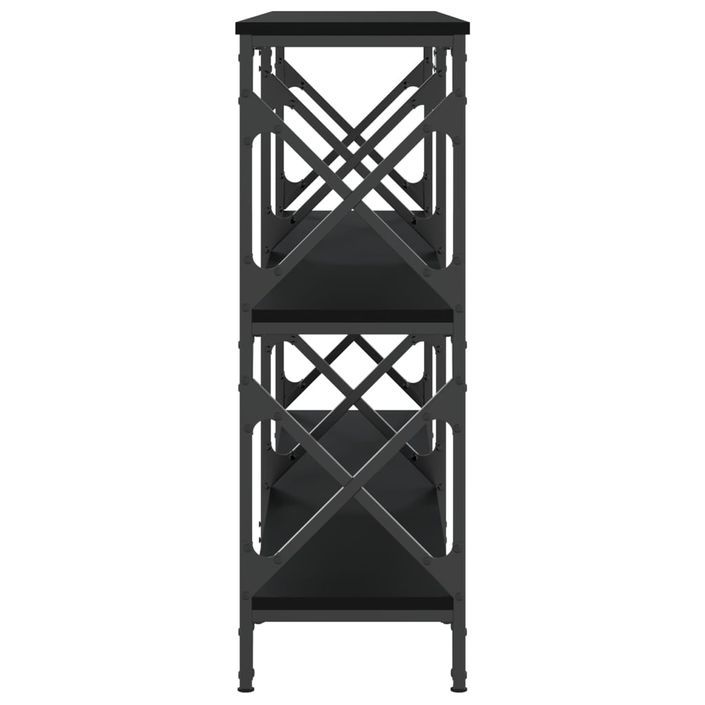 Table console noir 156x28x80,5 cm bois d'ingénierie - Photo n°5