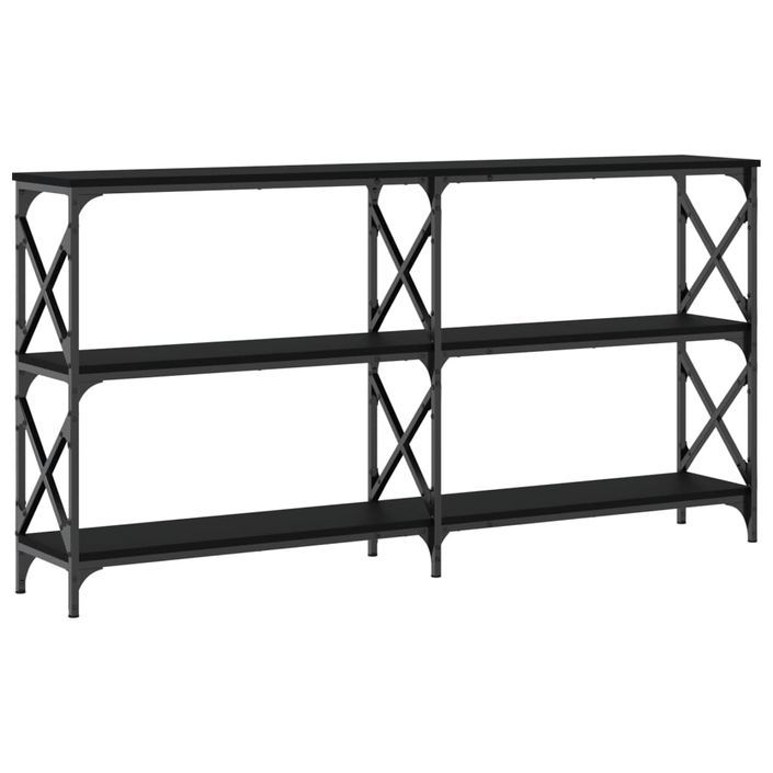 Table console noir 156x28x80,5 cm bois d'ingénierie - Photo n°6