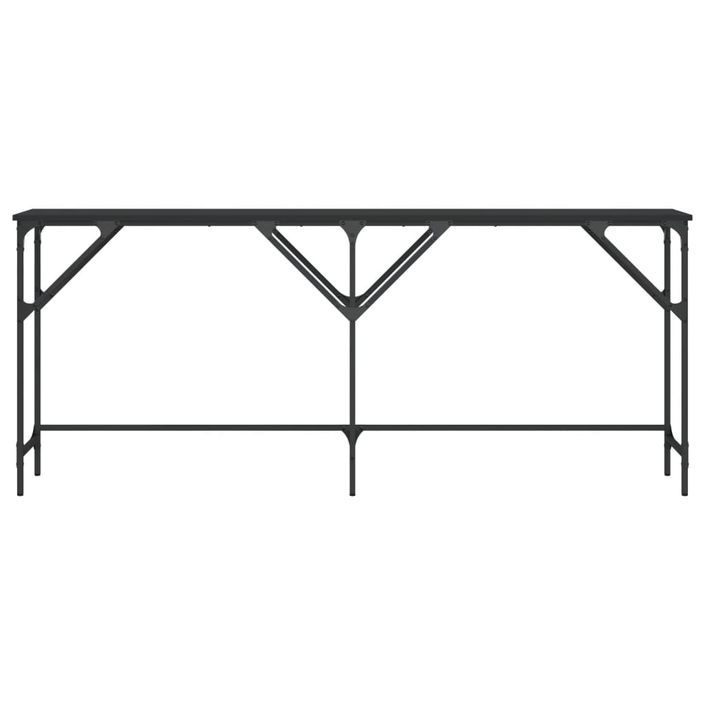 Table console noir 180x29x75 cm bois d'ingénierie - Photo n°4