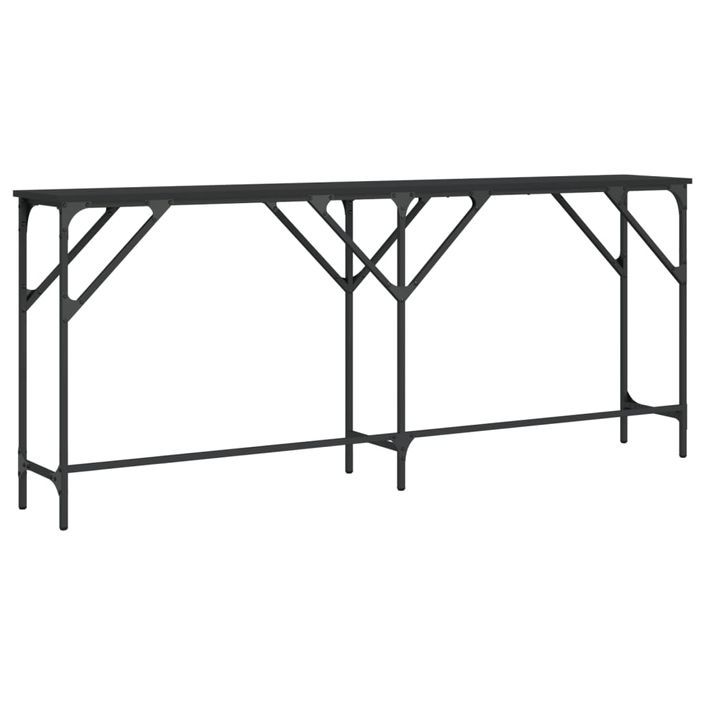 Table console noir 180x29x75 cm bois d'ingénierie - Photo n°6