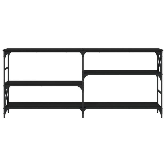Table console noir 180x29x76,5 cm bois d'ingénierie - Photo n°4