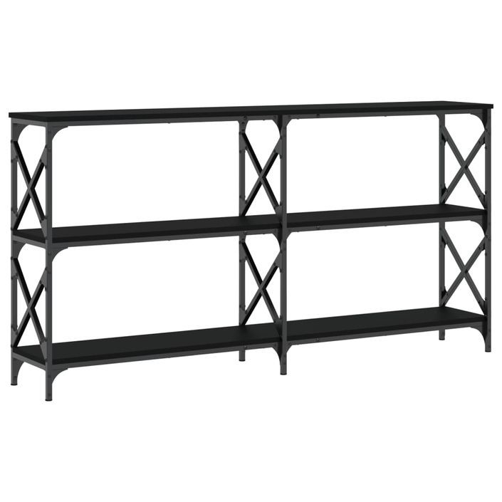 Table console noir 200x28x80,5 cm bois d'ingénierie - Photo n°1