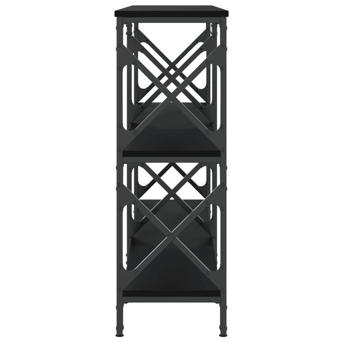 Table console noir 200x28x80,5 cm bois d'ingénierie - Photo n°5
