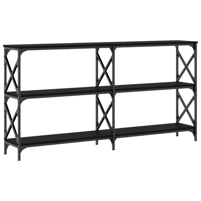 Table console noir 200x28x80,5 cm bois d'ingénierie - Photo n°6