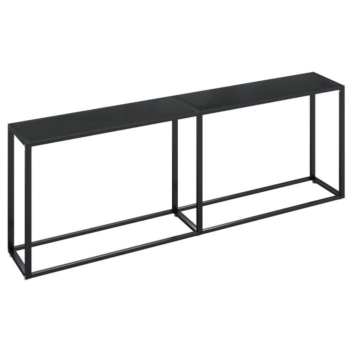 Table console Noir 220x35x75,5 cm Verre trempé - Photo n°2