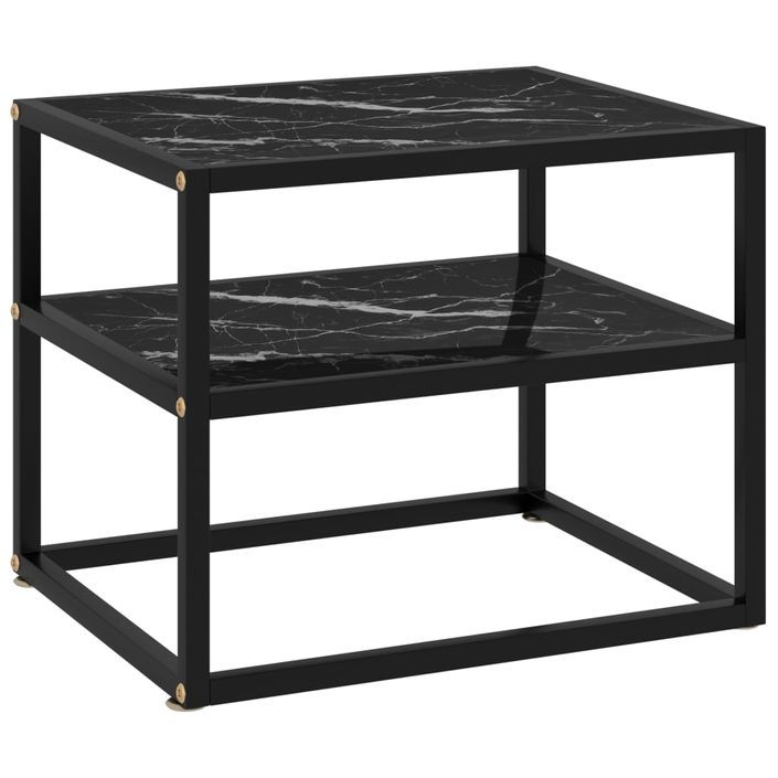 Table console Noir 50x40x40 cm Verre trempé - Photo n°1