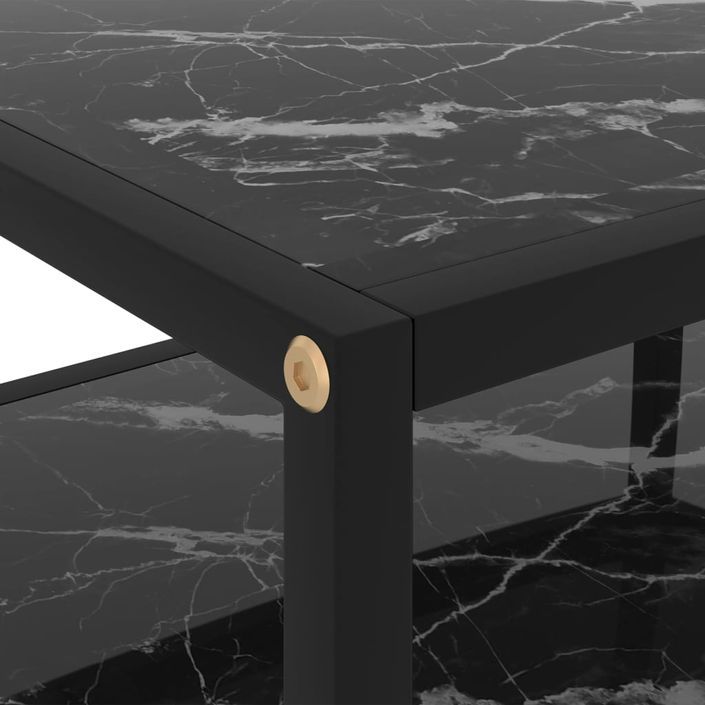 Table console Noir 50x40x40 cm Verre trempé - Photo n°4