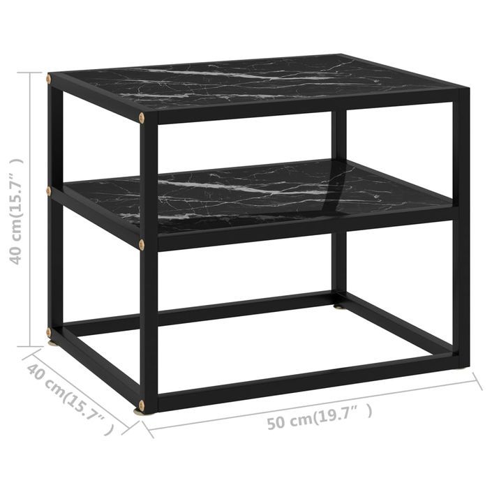 Table console Noir 50x40x40 cm Verre trempé - Photo n°5