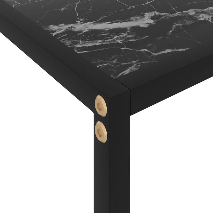 Table console Noir 60x35x75 cm Verre trempé 2 - Photo n°5
