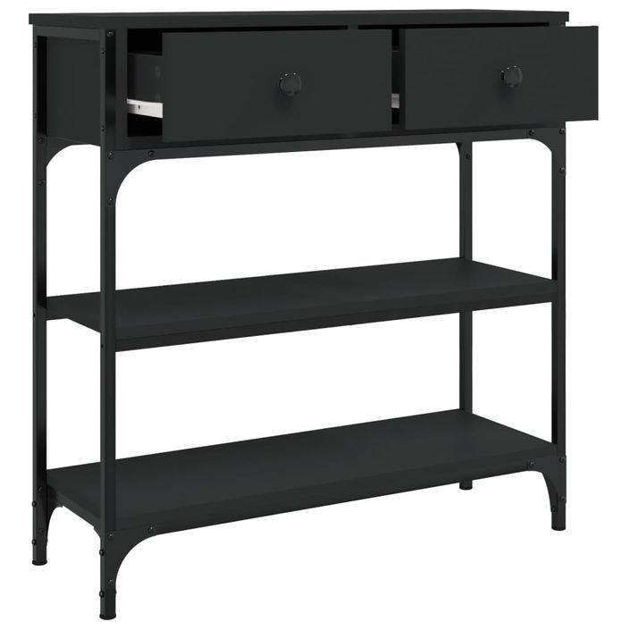 Table console noir 72,5x25x75 cm bois d'ingénierie - Photo n°5