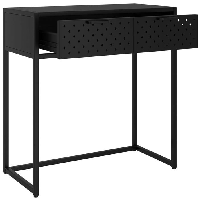 Table console Noir 72x35x75 cm Acier - Photo n°6