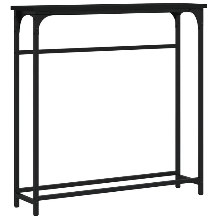 Table console noir 75x19,5x75 cm bois d'ingénierie - Photo n°2