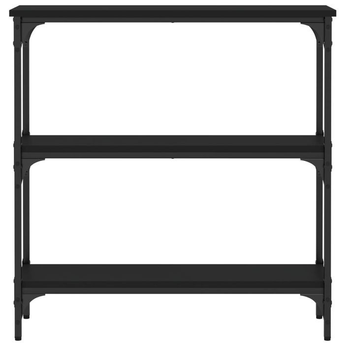 Table console noir 75x22,5x75 cm bois d'ingénierie - Photo n°4